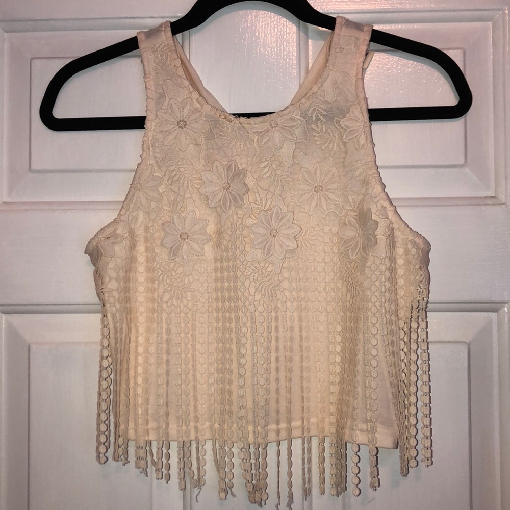 Forever21 Floral Lace Crop Top Small